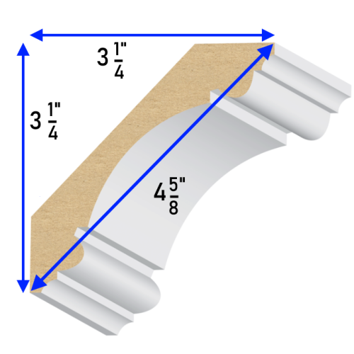 Double Bead Carolina MDF Crown Moulding 7/8" x 4-5/8" - MouldingBase